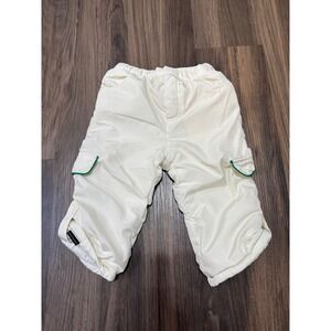 Vintage Paco Rabanne Baby Boy Cream Winter Cargo Pants Green Edging 18-24 Months